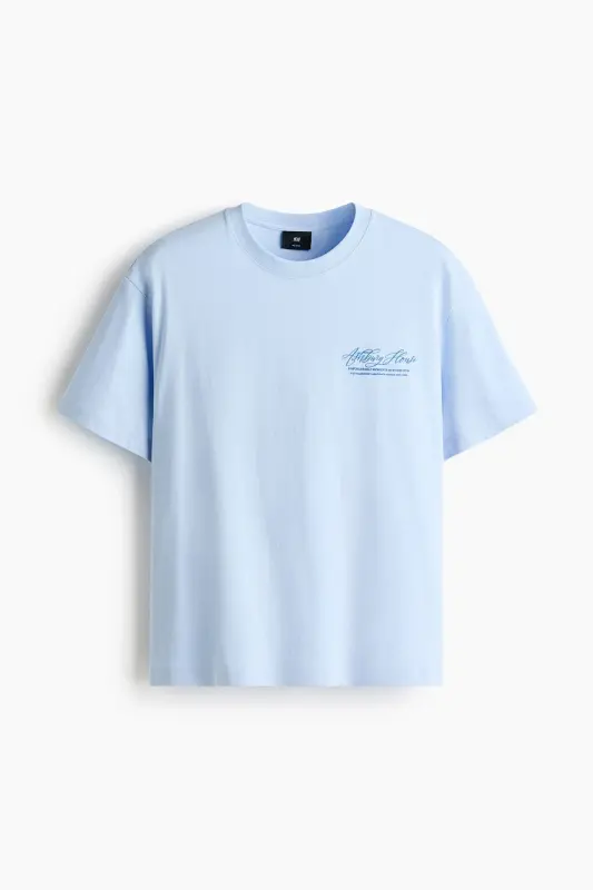 Loose Fit Baskılı Tişört - Açık mavi/Ashbury House - 5