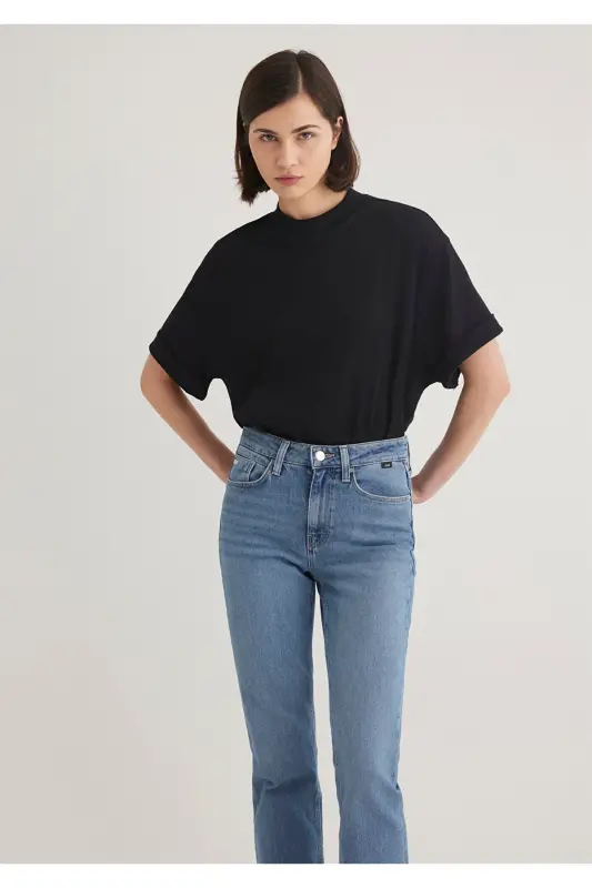 Siyah Basic Tişört Oversize / Geniş Kesim 1612907-900 - Siyah-900 - 3