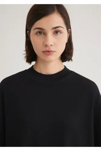 Siyah Basic Tişört Oversize / Geniş Kesim 1612907-900 - Siyah-900 - 6