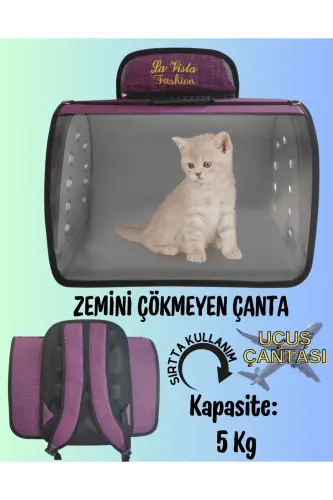 Kedi Köpek Sırt Taşıma Çantası Tomris Mor - Mor 