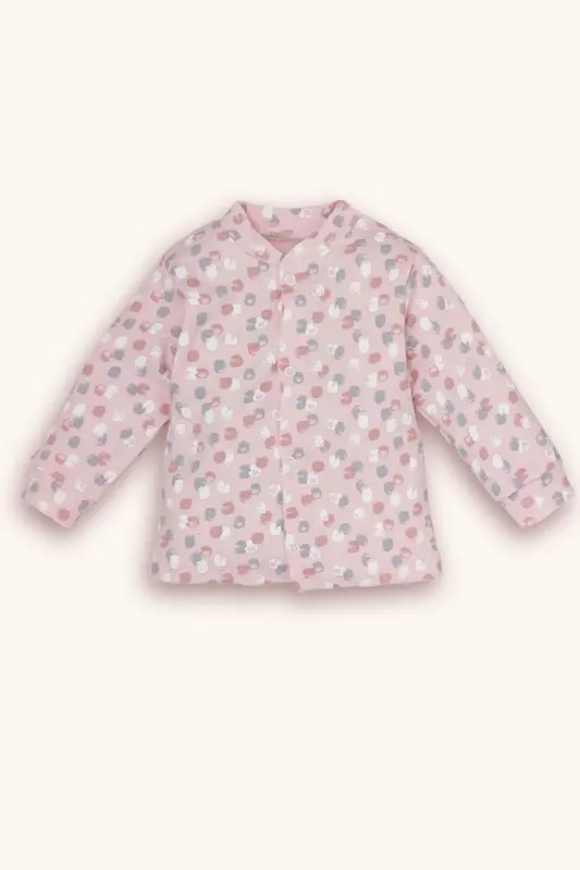 Desenli Şapkalı Çıtçıtlı Üst Ve Pantolon 3lü Takım - pembe - 2