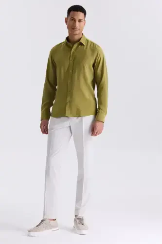 Ceviz Comfort Fit Düğmeli Yaka Gömlek - 2