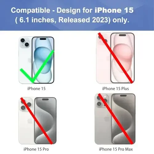 Чехол Ailiber для iPhone 15 с зажимом для ремня, чехол-кобура для iPhone 15 с защитой экрана, поворотный держатель подставки, тонкий противоударный корпус, полный корпус, защитный чехол для телефона iPhone 15 6.1 дюймов - черный - 2