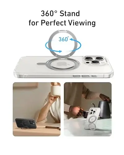 Чехол Anker Magnetic для iPhone 15 Pro Max, защитный противоскользящий и ударопрочный чехол с кольцом-держателем на 360°, чехол для iPhone, совместимый с MagSafe, разработан эксклюзивно для iPhone 15 Pro Max - 2