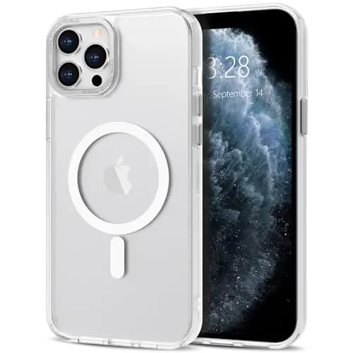 Чехол Anuck для iPhone 11 Pro Max, магнитный, совместим с MagSafe, мягкий бампер из TPU, жесткая полупрозрачная матовая задняя панель, тонкий ударопрочный защитный чехол для мужчин, женщин и девушек — белый - 1