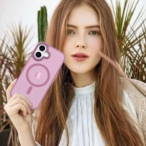 Чехол Anuck для iPhone 17, магнитный, совместимый с MagSafe, мягкий бампер из ТПУ, полупрозрачная матовая жесткая задняя панель, тонкий противоударный защитный чехол для мужчин, женщин, девочек — виноградно-фиолетовый - ANUCK