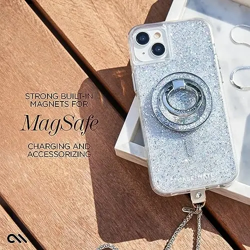 Чехол Case-Mate для iPhone 15 - Twinkle Disco [защита от падения с высоты 3,6 м] [совместим с MagSafe] Магнитный чехол с милым блеском для iPhone 15 6,1