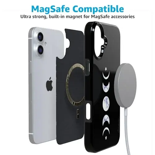 Чехол Casely для iPhone 16 | It's Just a Phase | Marble Moon | Совместимость с MagSafe | Классический ультратонкий дизайн - 4