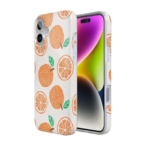 Чехол Casely для iPhone 16 | Main Squeeze | Orange Stamped | Совместимость с MagSafe | Классический ультратонкий дизайн - CASELY (1)