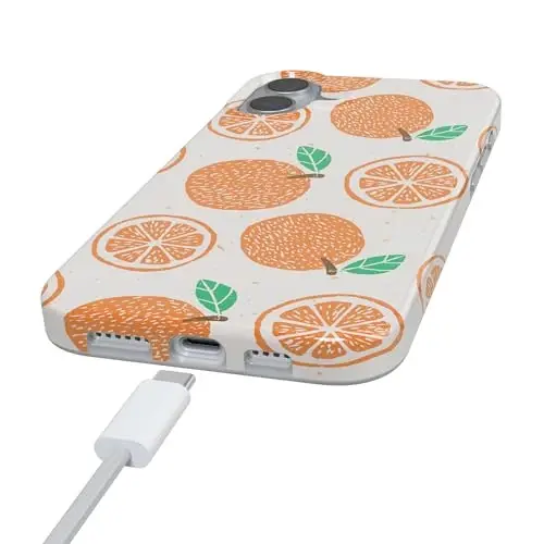 Чехол Casely для iPhone 16 | Main Squeeze | Orange Stamped | Совместимость с MagSafe | Классический ультратонкий дизайн - 5