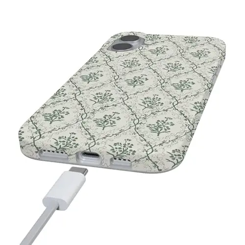 Чехол Casely для iPhone 16 | Sage Tapestry | Цветочные лозы | Совместимость с MagSafe | Классический ультратонкий дизайн - 5