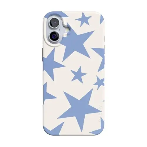 Чехол Casely для iPhone 16 | Stars Align | Синие и белые звезды | Совместимость с MagSafe | Классический ультратонкий дизайн - 1