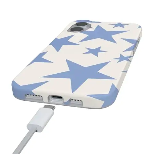 Чехол Casely для iPhone 16 | Stars Align | Синие и белые звезды | Совместимость с MagSafe | Классический ультратонкий дизайн - 5