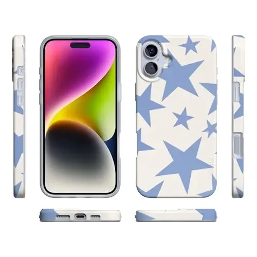 Чехол Casely для iPhone 16 | Stars Align | Синие и белые звезды | Совместимость с MagSafe | Классический ультратонкий дизайн - 6
