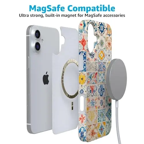 Чехол Casely для iPhone 16 | Tuscan Tiles | Dolce Vita | Совместимо с MagSafe | Классический ультратонкий дизайн - 4