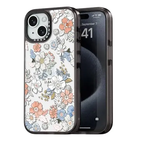 Чехол casevivid, совместимый с iPhone 15. Милый, эстетичный, прочный, ударопрочный чехол для телефона с защитой от падения с высоты 2 метра. Забавный модный чехол с цветами, 6,1