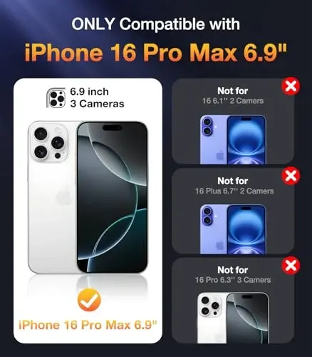 Чехол Diaclara Magnetic для iPhone 16 Pro Max, прочный полноразмерный корпус с чувствительной к касанию защитной пленкой, совместим с MagSafe, мягкий бампер для iPhone 16 Pro Max 6.9 дюйма, розовый 