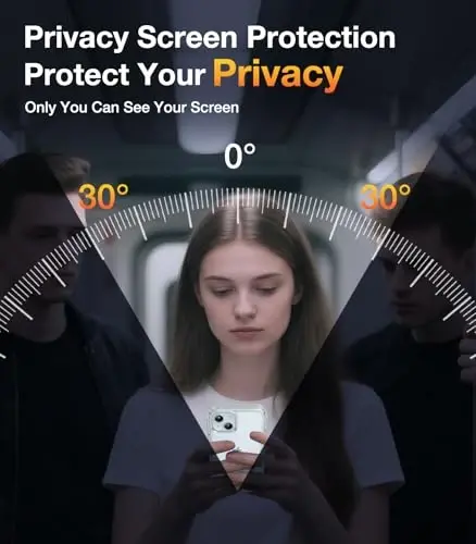 Чехол Diaclara Magnetic для iPhone 16 Pro Max, ударопрочный, со встроенным защитным конфиденциальным стеклом, совместим с MagSafe, черный - 2