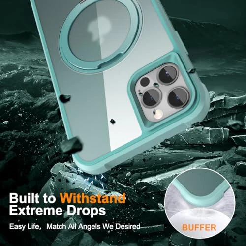 Чехол для iPhone 12/12 Pro с 360° вращающейся магнитной кольцевой подставкой [Защита военного класса] - 6