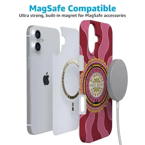 Чехол для iPhone 16 Casely | Lonely Hearts Club | The Beatles SGT. Pepper's | Совместимость с MagSafe | Классический ультратонкий дизайн - 4