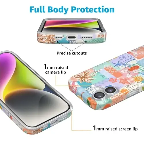 Чехол для iPhone 16 Casely | Tropical Heat | Beachy Collage | Совместимость с MagSafe | Классический ультратонкий дизайн - 5