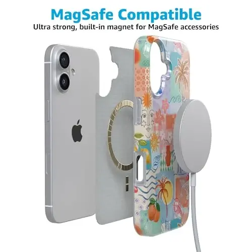 Чехол для iPhone 16 Casely | Tropical Heat | Beachy Collage | Совместимость с MagSafe | Классический ультратонкий дизайн - 6