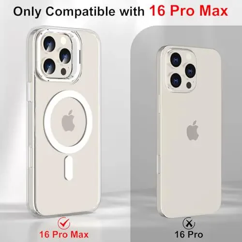 Чехол для iPhone 16 Pro Max с магнитной подставкой & защитным стеклом - 6