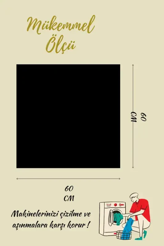 Чехол для стиральной машины, сушилки, защитный коврик, водонепроницаемый мат, нескользящий, моющийся - серый - 4