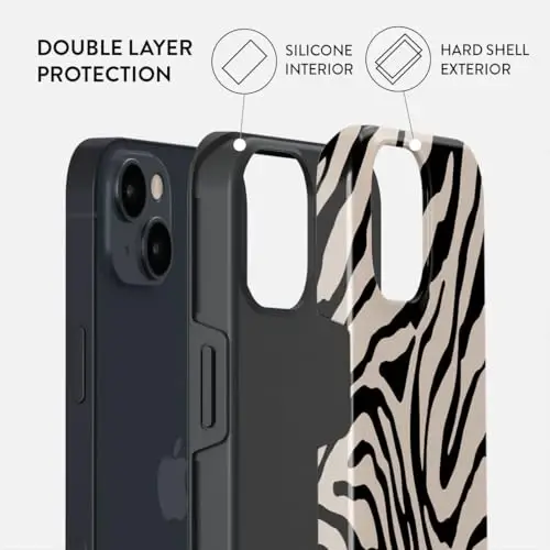 Чехол для телефона BURGA Unisex для iPhone 13 — двухслойный гибридный дизайн с амортизирующим ТПУ и прочным внешним видом, устойчивым к царапинам покрытием и приподнятым краем рамки для защиты экрана и повседневного использования - 2
