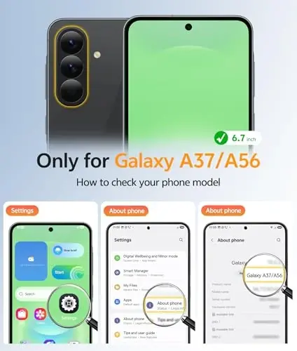 Чехол для телефона FNTCASE для Galaxy A37 5G: Чехол для Samsung A36 5G [Совместим с Magsafe] Матовый полупрозрачный [Защитное стекло] Защита военного уровня для чехлов Samsung A37 и A36 - Зеленый - 2