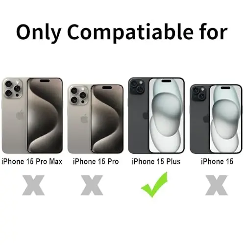 Чехол для телефона TENOC, совместимый с iPhone 15 Plus, черный защитный бампер против отпечатков пальцев, матовая крышка для 6,7 дюймов - 2