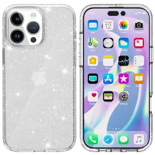 Чехол для телефона TENOC, совместимый с iPhone 16 Pro, блестящий чехол, прозрачный сверкающий защитный бампер, милый чехол для девочек и женщин - TENOC (1)