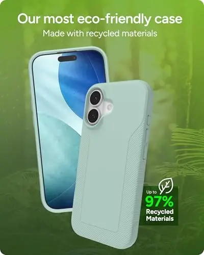 Чехол для телефона ZAGG Luxe Snap для iPhone 17 — Green Serene Mint, прочный графен для защиты от падений (10 футов/3 м), тонкий легкий дизайн, совместимость с MagSafe - 3