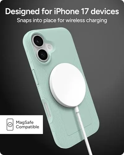 Чехол для телефона ZAGG Luxe Snap для iPhone 17 — Green Serene Mint, прочный графен для защиты от падений (10 футов/3 м), тонкий легкий дизайн, совместимость с MagSafe - 5