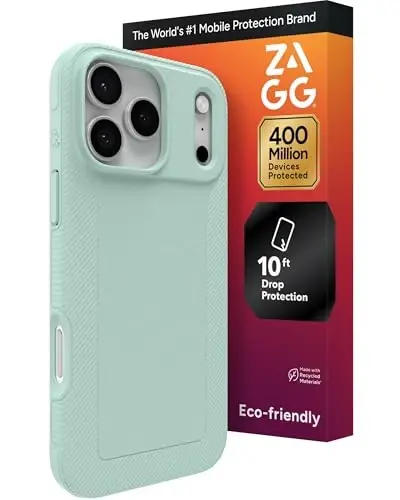 Чехол для телефона ZAGG Luxe Snap для iPhone 17 Pro Max — зеленый Serene Mint, прочный графен для защиты от падений (10 футов / 3 м), тонкий легкий дизайн, совместимость с MagSafe - 1