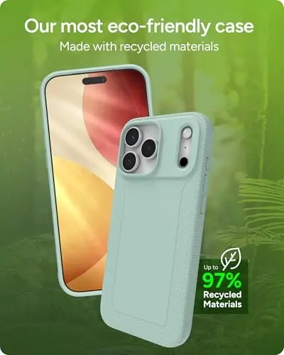 Чехол для телефона ZAGG Luxe Snap для iPhone 17 Pro Max — зеленый Serene Mint, прочный графен для защиты от падений (10 футов / 3 м), тонкий легкий дизайн, совместимость с MagSafe - 3