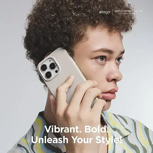 Чехол Elago Liquid Silicone Case, совместимый с iPhone 15 Pro, из премиального силикона, с полной защитой корпуса [4-слойная ударопрочная конструкция], мягкая микрофибровая подкладка Stone - 6