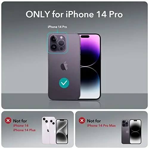 Чехол ESR для iPhone 14 Pro, 3 режима подставки, защита от падений военного уровня, поддержка беспроводной зарядки, тонкая задняя панель с подставкой, чехол для iPhone 14 Pro, металлический чехол с подставкой, черный - ESR (1)