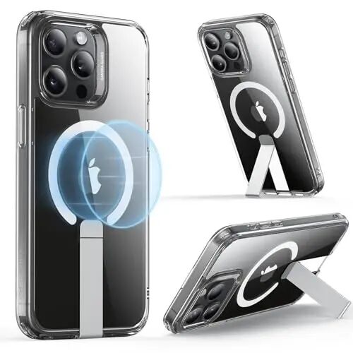 Чехол ESR для iPhone 15 Pro с подставкой, защита военного уровня от ударов, магнитный регулируемый чехол Flickstand, совместим с аксессуарами MagSafe, серия Boost, прозрачный 