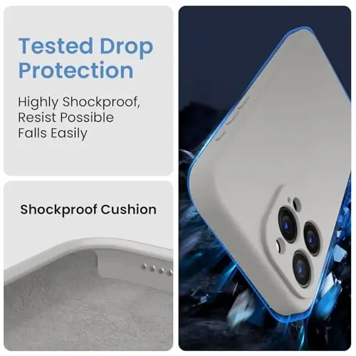 Чехол FireNova для iPhone 16 Pro Max, улучшенный силикон [защита камеры], мягкая подкладка из микрофибры против царапин, 2024, натуральный титан - 4