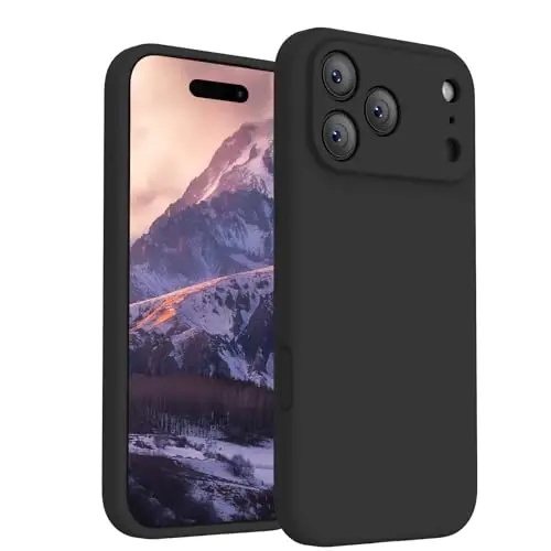 Чехол FireNova Magnetic для iPhone 17 Pro Max, совместимый с MagSafe, [со встроенной силиконовой кнопкой управления камерой] [защита камеры], чехол из микрофибры с защитой от царапин, 6,9 дюйма, черный 