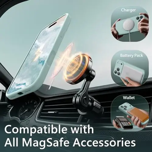 Чехол FireNova Magnetic для iPhone 17 Pro Max, совместимый с MagSafe, [со встроенной силиконовой кнопкой управления камерой] [защита камеры], защита от царапин, подкладка из микрофибры, 6,9