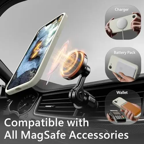 Чехол FireNova Magnetic для iPhone 17e / iPhone 16e, совместим с MagSafe, [силиконовая защита камеры], подкладка из микрофибры, 6,1 дюйма, цвет Stone - 4