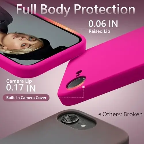 Чехол FireNova Magnetic для iPhone 17e / iPhone 16e, совместимый с MagSafe, [силиконовая защита камеры], чехол с подкладкой из микрофибры, 6.1