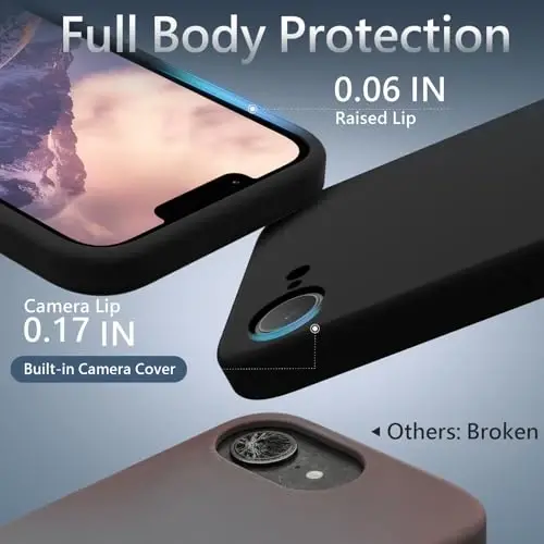 Чехол FireNova Magnetic для iPhone 17e / iPhone 16e, совместимый с MagSafe, [силиконовая защита камеры], подкладка из микрофибры, 6.1