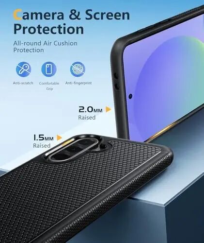 Чехол FNTCASE для Galaxy A36-5G: Магнитный чехол для Samsung A36 5G [совместим с Magsafe] с защитной пленкой, противоскользящей текстурой, двухслойным ударопрочным TPU+PC, защитой от падений военного уровня (черный) 