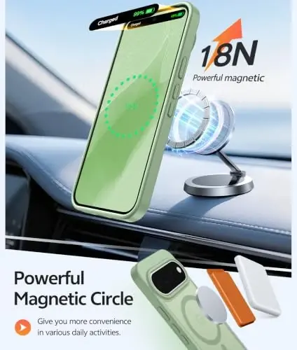 Чехол FNTCASE для Google 11/11 Pro, совместим с Magsafe | Защитная пленка, полупрозрачный матовый, защита от падений военного класса 14FT, ударопрочный чехол для телефона, светлый мох - 2