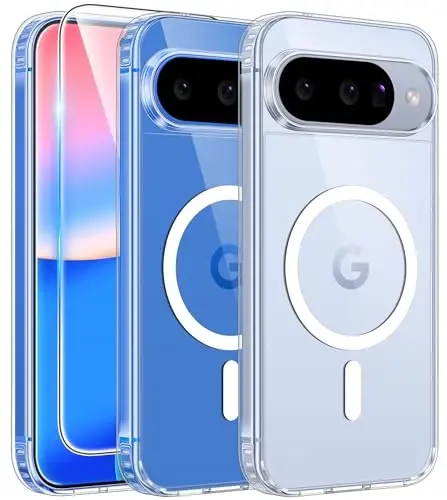 Чехол FNTCASE для Google Pixel 10: Чехол для Pixel 10 Pro Google 9/9 Pro Магнитный прозрачный тонкий чехол для телефона | Защита от падений, ударов и царапин, тонкая прозрачная кристаллическая крышка для мобильного телефона (прозрачный) 