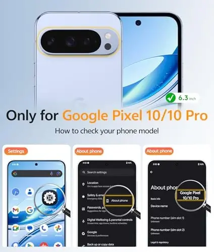 Чехол FNTCASE для Google Pixel 10 Pro: для чехла Pixel 10 [подходит для Magsafe] Прозрачные чехлы против пожелтения с [защитной пленкой для экрана] — ударопрочный защитный магнитный чехол для телефона военного класса - 2