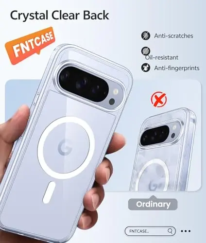 Чехол FNTCASE для Google Pixel 10 Pro: для чехла Pixel 10 [подходит для Magsafe] Прозрачные чехлы против пожелтения с [защитной пленкой для экрана] — ударопрочный защитный магнитный чехол для телефона военного класса - 6